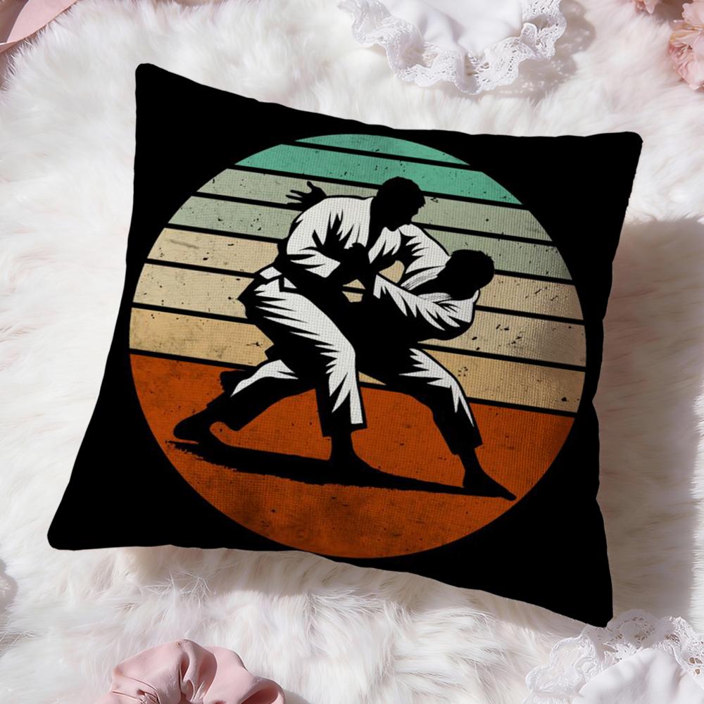 Sports Judo Martial Arts Cushion Cover Premium Comfort Reversible Pillow Cove -Two in One Design for Any Room & Car Interior