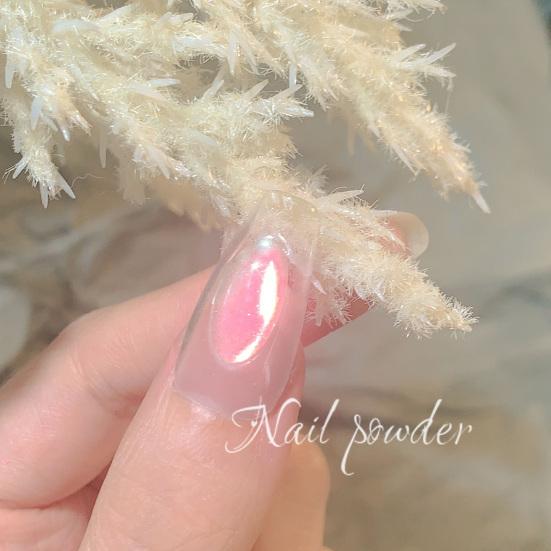 Yousheng Aurora Effect Nail Glitter Powder Ice Penetration Colorful Mirror Neon Dust Nail Art Chrome Pigment for Female