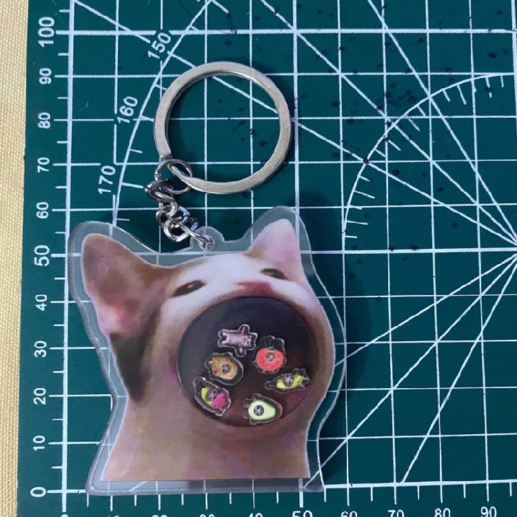 Fashion Greedy Cat Shaker Pendant Keychain Simple Purse Bag Pendant Car Keyring