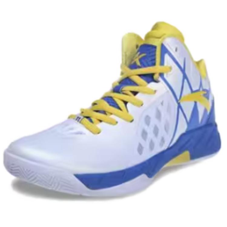 Anta Thompson KT Basketball Series Comfortable Fashion Slip Resistant Durable High Top Basketball Shoes Men Sneakers White Blue Yellow 11611109-1