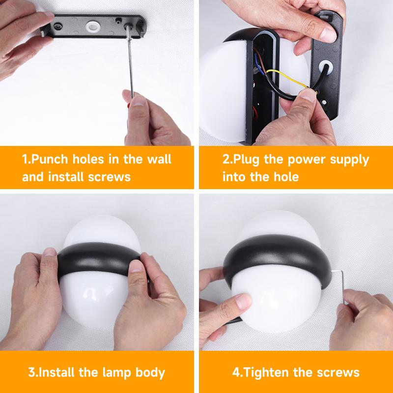 LED Vegglampe LED 8/12W Veranda Sconce Lampe 110/220V LED Armatur Interiørlampe for trapp Soverom Utendørs Hage LED-belysning