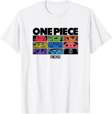 Anime Charakter Augen Bunt Pop Art Gitter T-Shirt