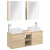 5 Piece Bathroom Furniture Set Sonoma Oak Engineered Wood and Glass