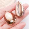Gold-Plated Natural Shell Conch Pendant for DIY Necklace, Earrings, Wind Chime, or Hanging Ornament.