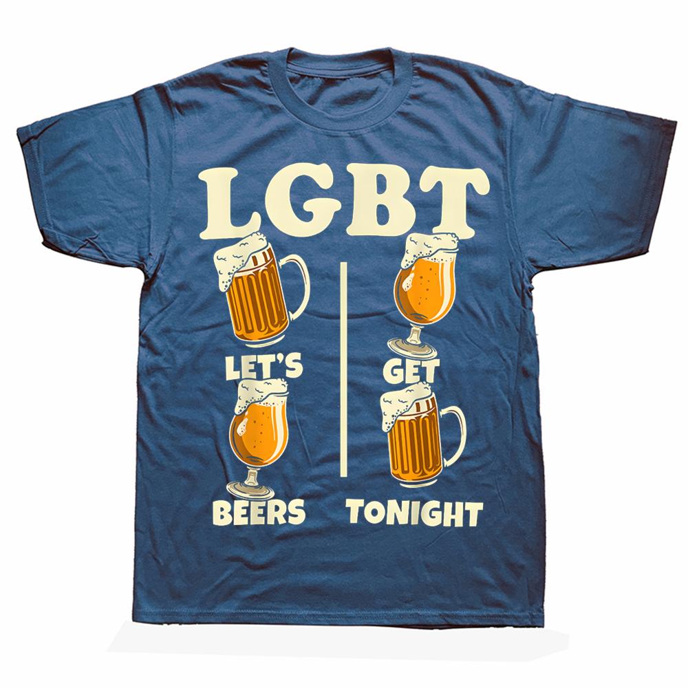 Vtipné LGBT Pojďme dnes na pivo Pivo 100% Bavlna Trička Pánská Móda Ležérní Tričko Volné Oversized Streetwear Tričko