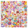 100 Colorful Candy Cartoon Graffiti Stickers Lollipop Ice Cream DIY Decorative Point Girl Heart Stickers