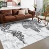 Fashion Retro World Map 3D Large Carpets Living Room Anti-slip Soft Bathroom Floor Mat Bedroom Bedside Mat Sofa Rug Doormat