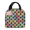 Colorful Cat Heads With Bright Star Insulated Lunch Bag for Women Cooler Thermal Food Box Tote Portable Lunch Boxes Container