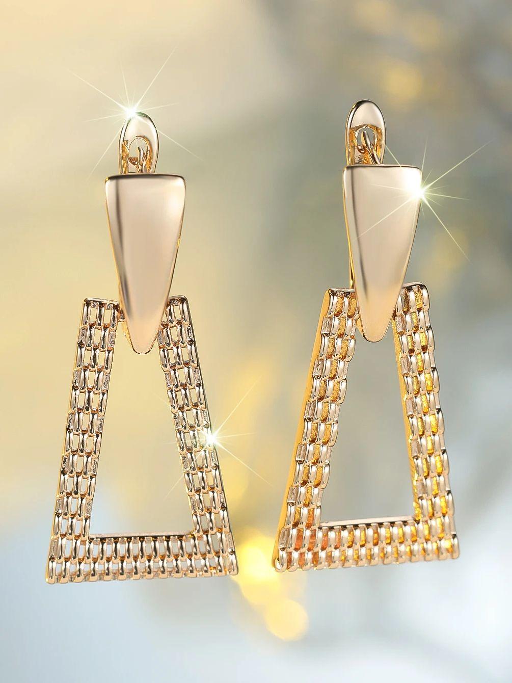 Модные Серьги-Кольца с Цирконами Роскошные Женские Золотого Цвета Свадебные Для Женщин