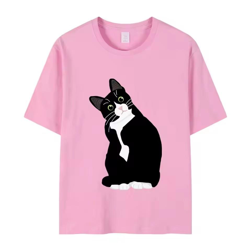

Women s T-shirt Art Cat 3D Printed Clothing Summer Round Neck Fashion Short Sleeve Elegant Casual Top Women s Clothing 6XL