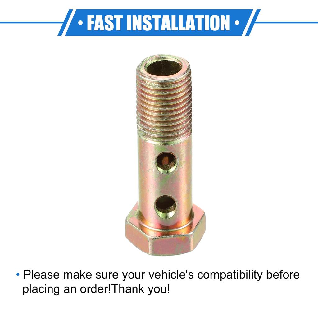 VekAuto Double Banjo Bolt Kit M14x1.5 51mm Length Metric Thread Turbo Brake Line Fitting