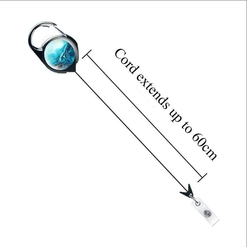 1Pc Retractable Badge Holder Metal Anti-Lost Clip Keychain ID Cards Door Passes Ski Passes Badge Holder Women Men Badge Buckle