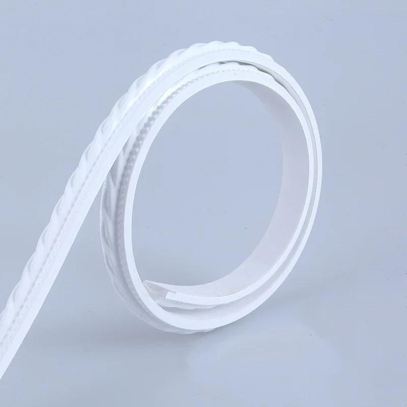 

1PC 1m/2m Faux Embossed Wall Decorative Line Skirting Border Self-adhesive Baseboard Wall Stickers for Room Decoration 1mx15mm белый