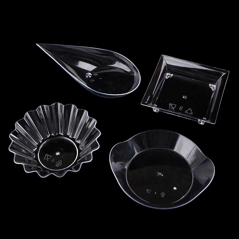 10Pcs Transparent Mini Appetizer Plates Ice Cream Cup Plastic Fruit Candy Cake Jelly Yogurt Mousse Dessert Container Pastry Tool