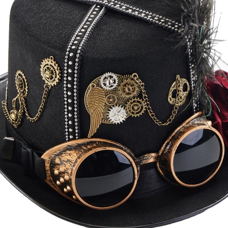 Steampunks Tall Hat Cosplay Goggles Hat Music Festival Costume Party Stage Hat