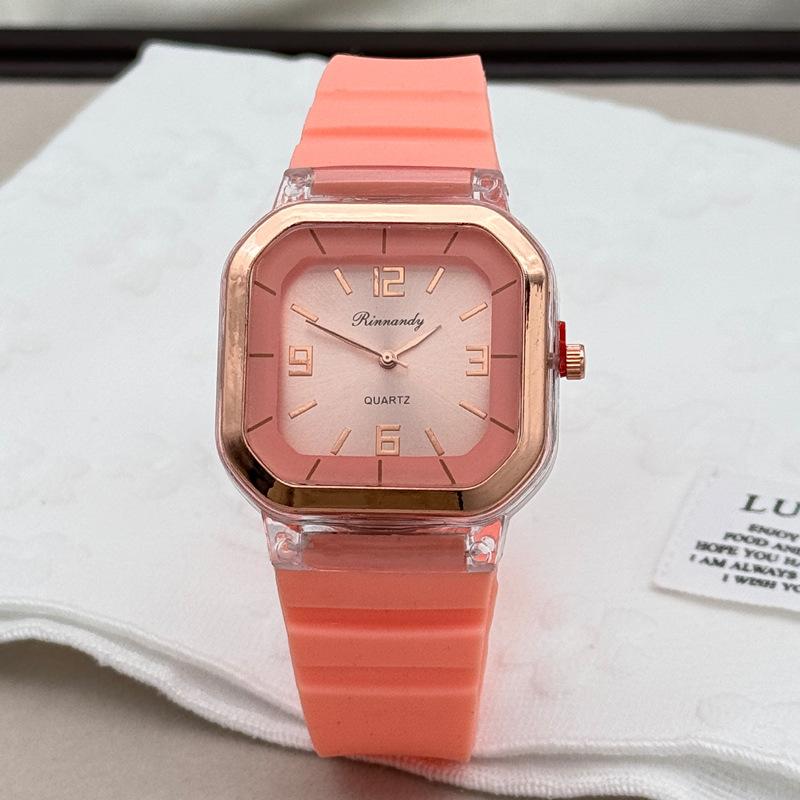 JYL Унисекс Часы Квадратные Цифровые Повседневные Силиконовый Ремешок Orange аметист