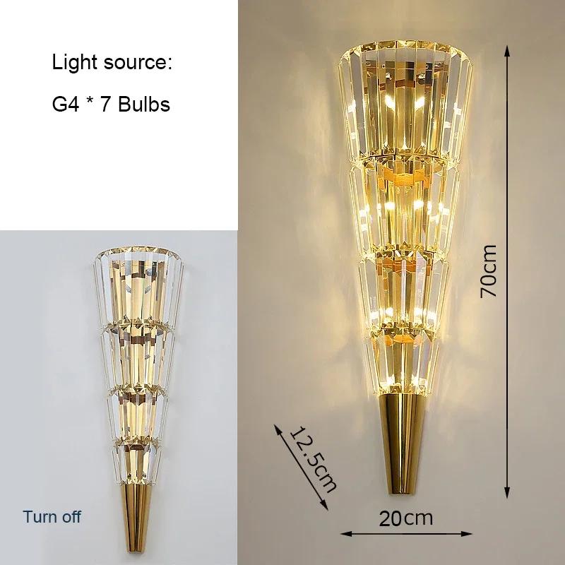 LED luxury crystal wall lamp Nordic modern wall lamp Golden hotel living room bedroom lighting Interior art room decoration