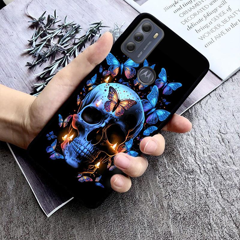 Telefonkasten mit Totenkopf-Motiv für Moto Edge 50 40 Pro Edge 40 30 Ultra Neo Fusion G Power G Stylus G Play E32 E20 E40
