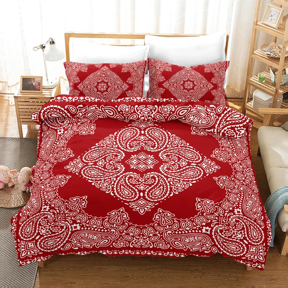Red Home Textile Duvet Covers Set Bohemia Wedding Bedding Set 2pcs 3 Pcs Bed Comforter Double Bed Bedding Sets Super King