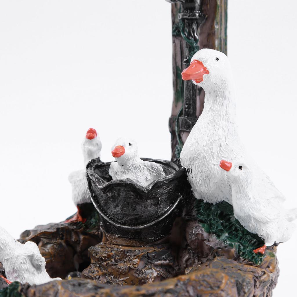 Duck Squirrel Solar Fountain Ornament Garden Duck Family Creative Statue Landscaping Decor for Outdoor Yard Garden Decor