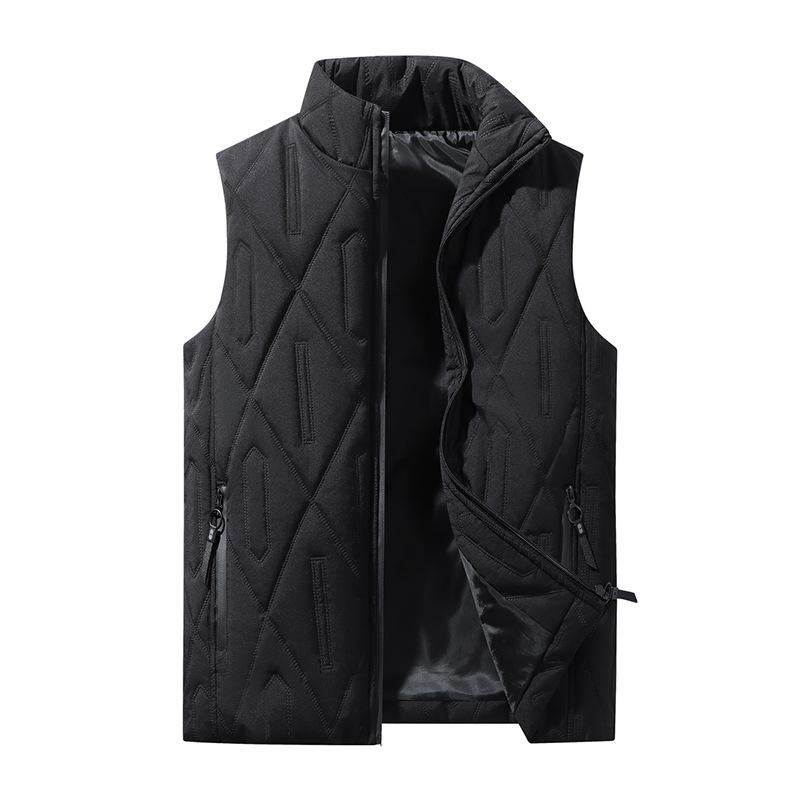 New down cotton vest autumn and winter couple warm vest Korean version trend removable hat outer wear thickened vest