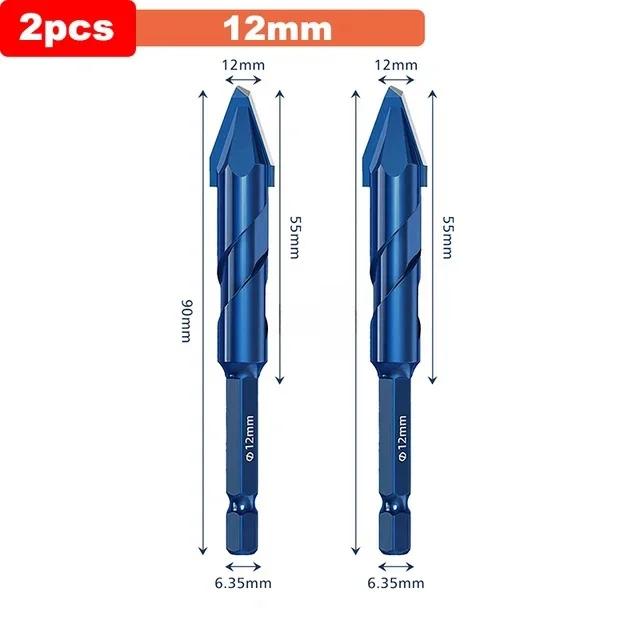 Tile Bits High Hardness Eccentric Drill Precision Drilling 6/8/10/12mm Glass Tile Ceramic Punching Rock Slab Triangle Drill Bits