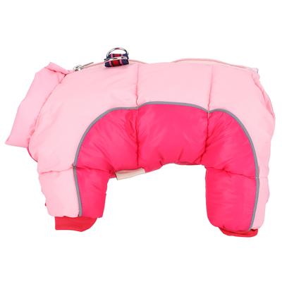 Haustier Hund Winter Warm Halten Winddicht Kleidung Kleidung Vier Beine mit Rückenreißverschluss Rosa10#