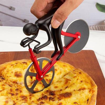 In-Stock Creative Bicycle Pizza Cutter: Stainless Steel Double Wheel Roller Knife