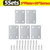 1/20Set Stainless Steel Flat Bracket for Wood Tables Chairs Cabinets Corner Code Fixing Brackets Furniture Repair Support Fixing