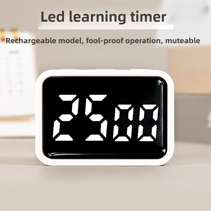 Mini Digital Kitchen Timer LED Visual Timer for Study Cooking Positive Countdown Alarm 3 Preset Time Home Charging Kitchen Timer
