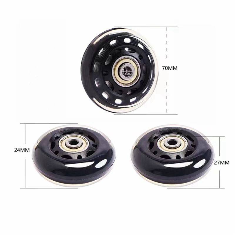 AEE2-50X18mm Set Of 2 Luggage Suitcase Replacement Wheels,PU Swivel Caster Wheels Carbon Steel Bearings Repair Kits