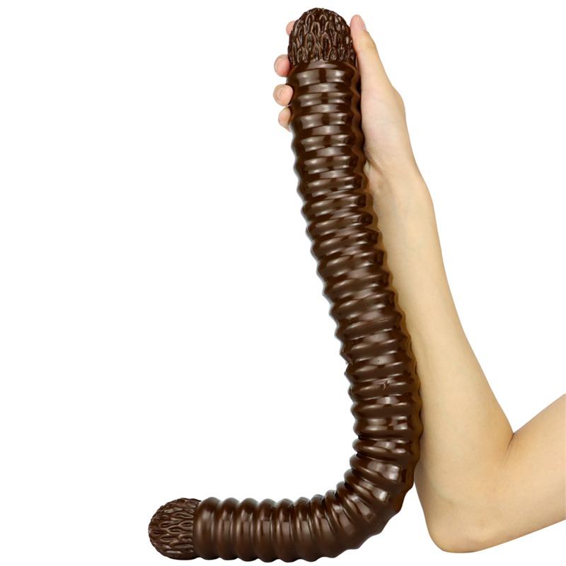 56cm Extra-long Double-headed Threaded Dildo Oversized Thick Anal Whip Sex Adult Products