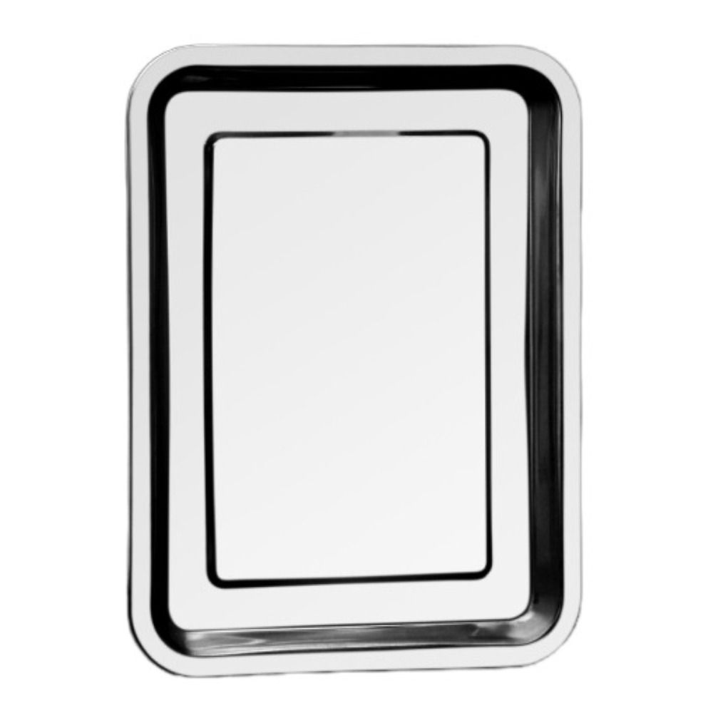 Thickened Barbecue Tray Rustproof Baking Pan Stainless Steel Rectangular Dinner Plate  Canteen