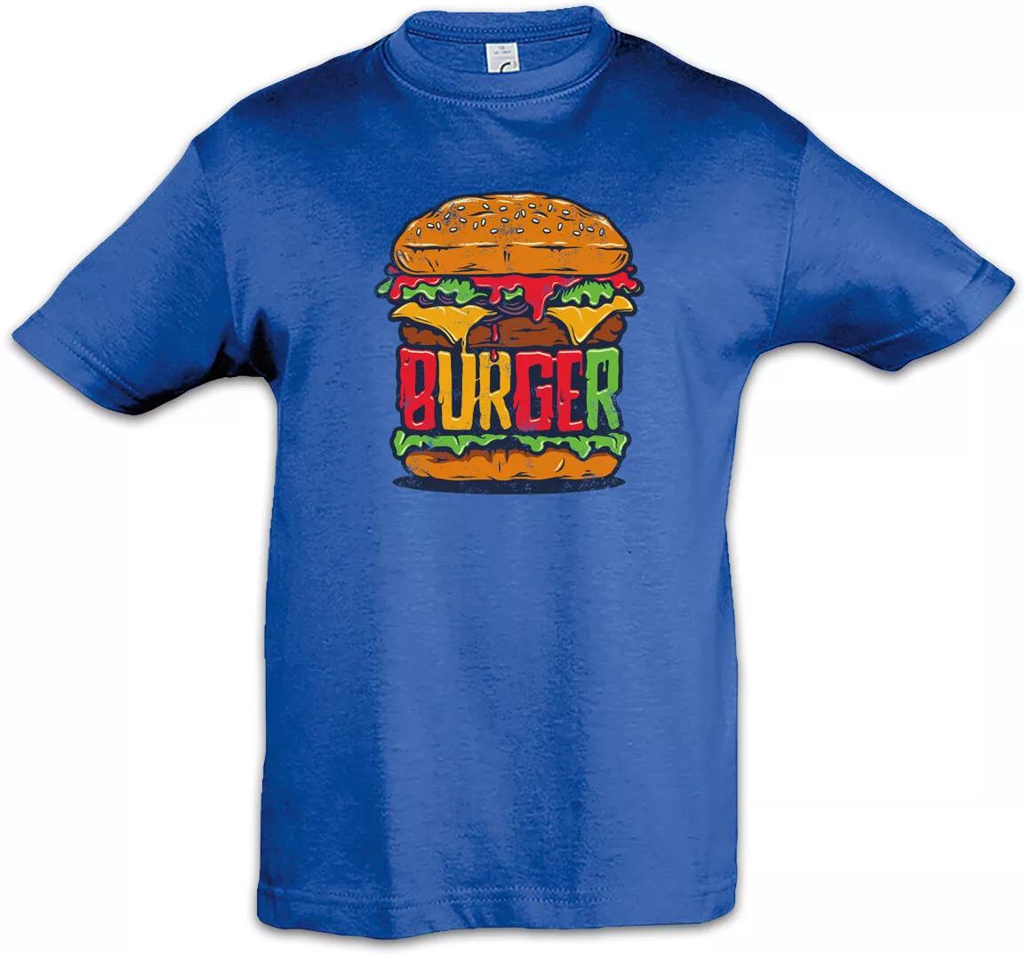 Burger Kids Boys T-Shirt Barbecue Grill Chef Bun Hamburger Cheeseburger Fun- 140