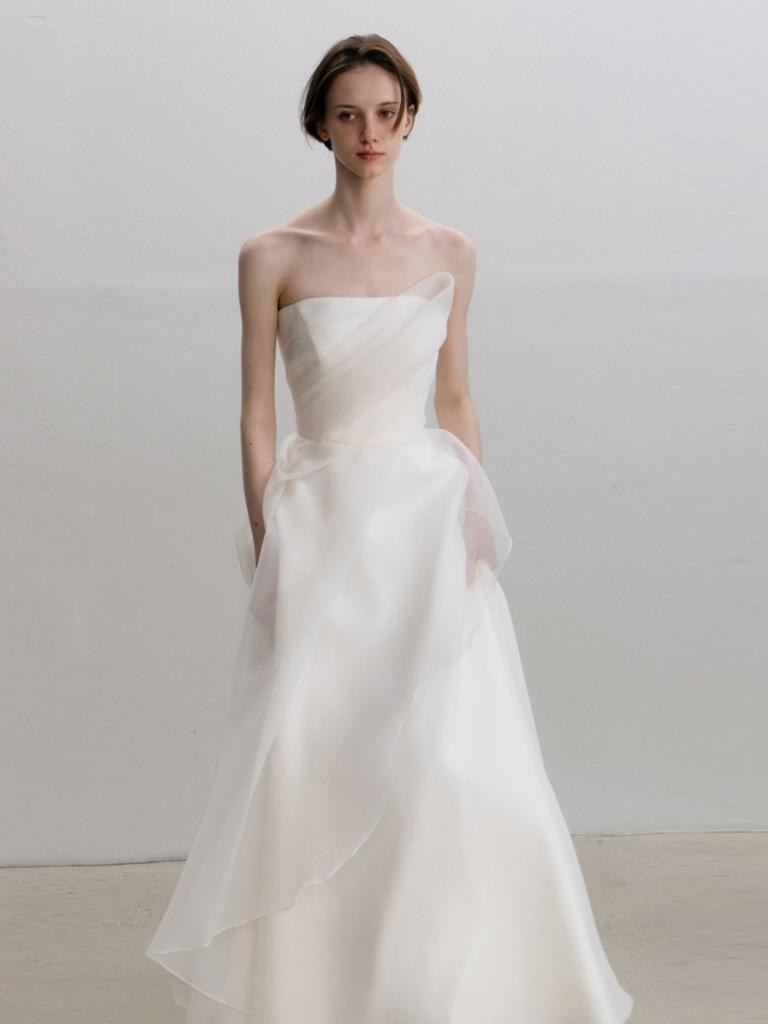 French Simple Light Wedding Dress, Elegant Tube Top and Thin Engagement Dress, High-end Sensual Bride Travel Photography, Going Out Dress