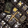 Mystic Noir Elegant Black & Gold Tarot Deck 10*6cm, Full 78-Card Set in Metal Tin, Travel-Size Deck for Wisdom and Guidance