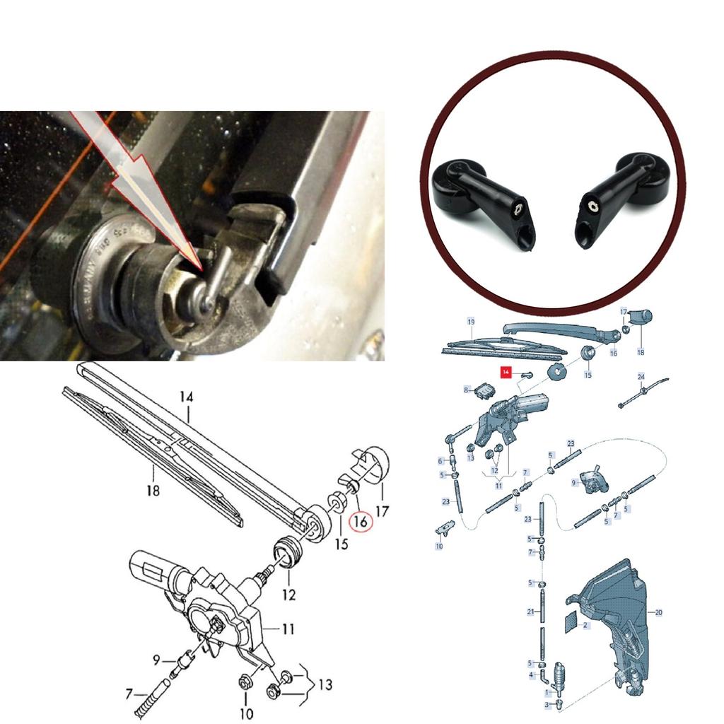 ESP1049 2 Pieces Rear Windshield Wiper Washer Water Spray Nozzle Single Hole Mounting 8E9955985 for  A3 A4 A6 Q7