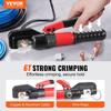 Crimping Tool, AWG12-2/0 Copper And Aluminum Terminal Battery Lug Hydraulic Crimper, with a Cutting Pliers, Gloves, 10pcs Copper Ring Connectors, 8 x