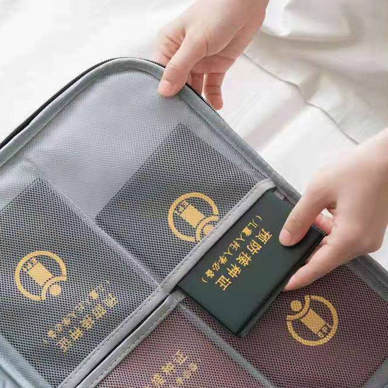 Travel Document Organizer with Combination Lock - Double Layer Fashion Canvas Wallet for Passport, Credit Cards & Cash