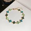 Rhinestone Clover Flower Bracelet: Elegant Retro Design with a Light, Luxurious Touch