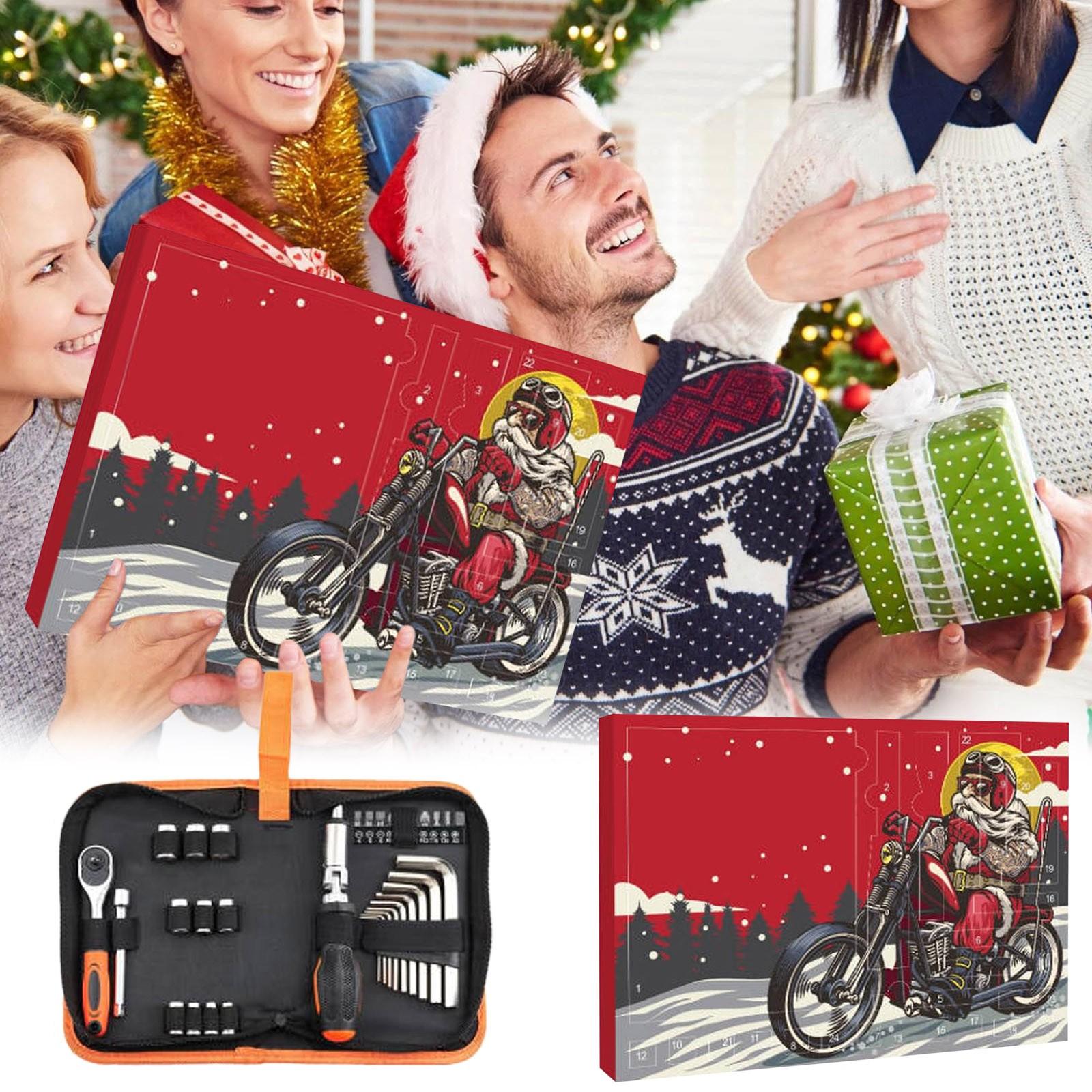 

Инструментальный Адвент-календарь Взрослые Мужчины Feen Мальчики 24 дня Механические инструменты Календарь обратного отсчета Сюрприз для мужа, сына, парней One Size