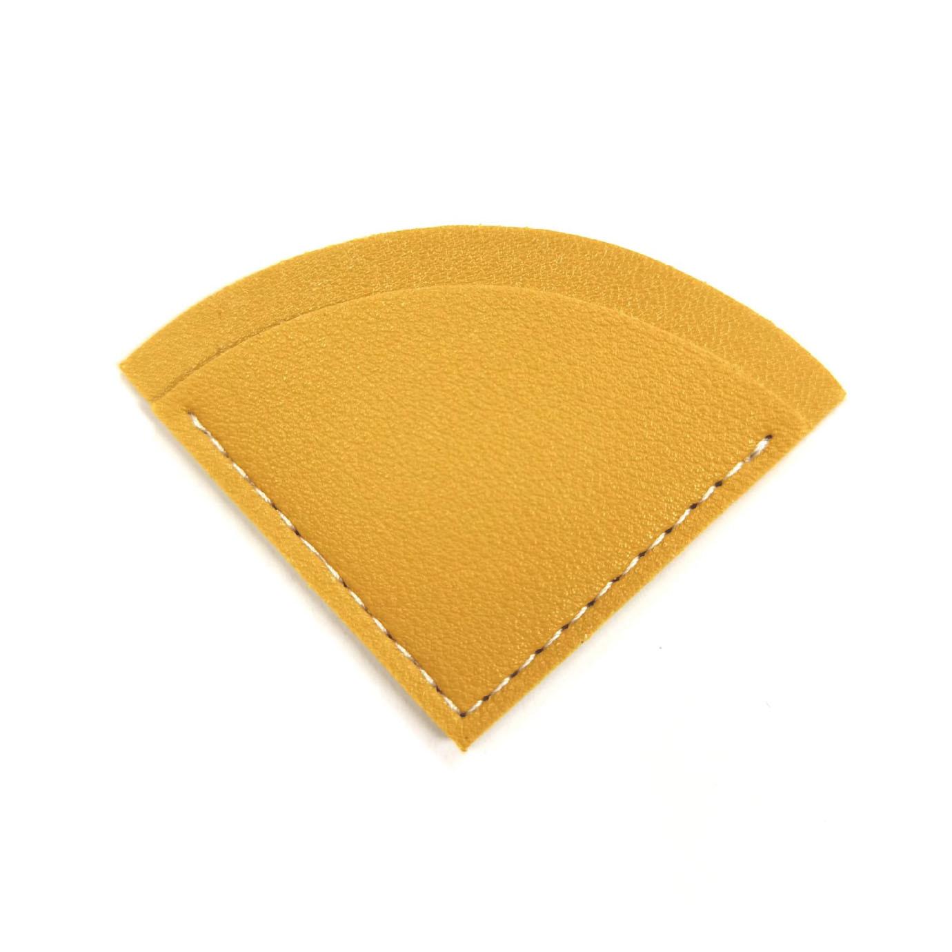 Retro Triangle Fan-Shaped PU Leather Bookmark and Book Corner Bag жёлтый