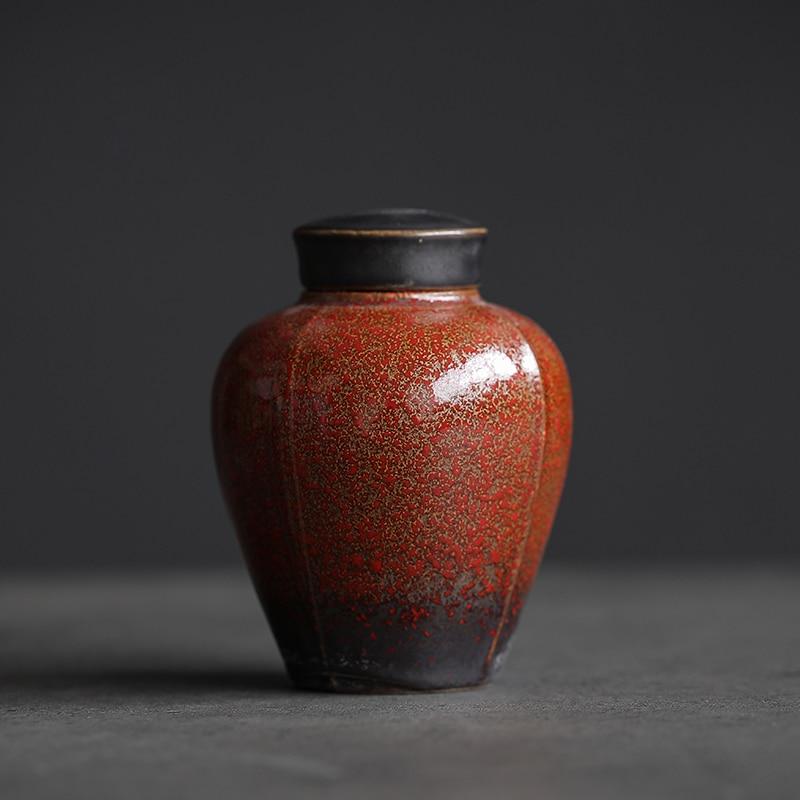 275ml Kiln Change Ceramic Tea Canister Small Sealed Canister Creative Storage Canister Moisture-Proof Storage Canister