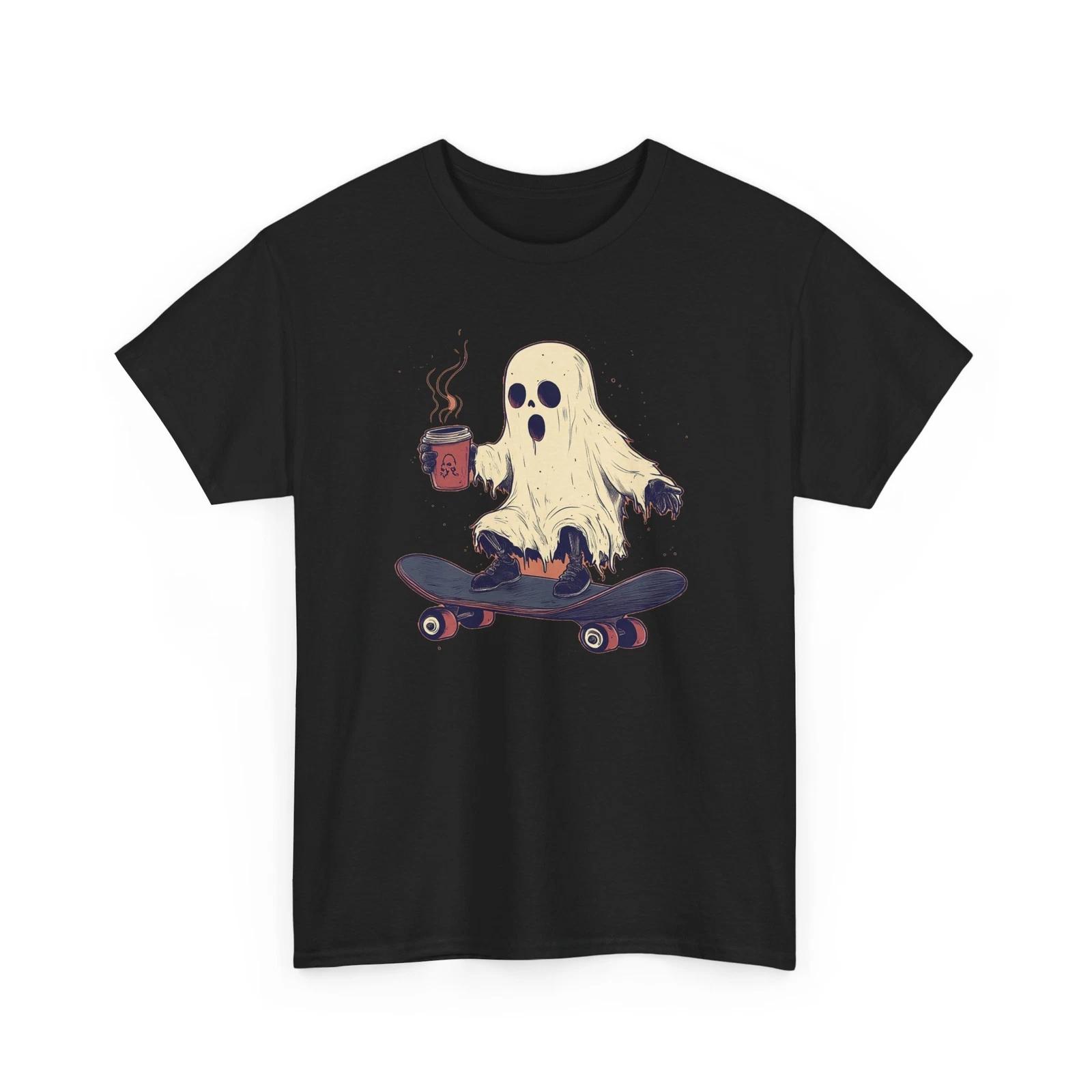 Minimalist Ghost T-Shirt | Simple Spooky Tee | Fun Halloween Graphic Shirt M