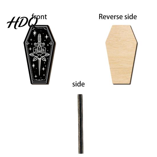 Gotischer Stil Wandaufbewahrung Halloween Holz Haken mit Mond Stern Skelett Mustern Dekorativer Retro Schlüsselhalter für Künstlerisches Holz Eingangsbereich Flur