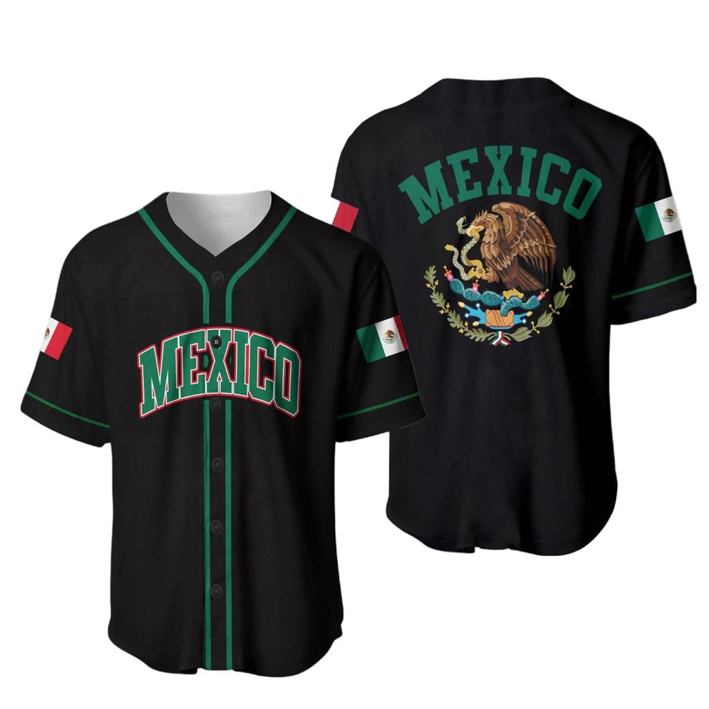 MEXICO Men's Casual Letter Print Short Sleeve T-Shirt for Everyday Wear