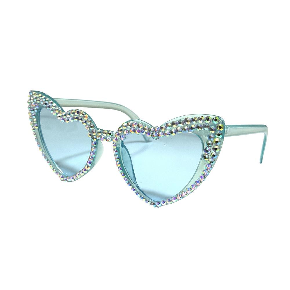 Women Sun Glasses Uv400 Rhinestone Sunglasses Heart Shaped Sunglasses Festive Eye Sunglasses For Parties Daily Outings Light