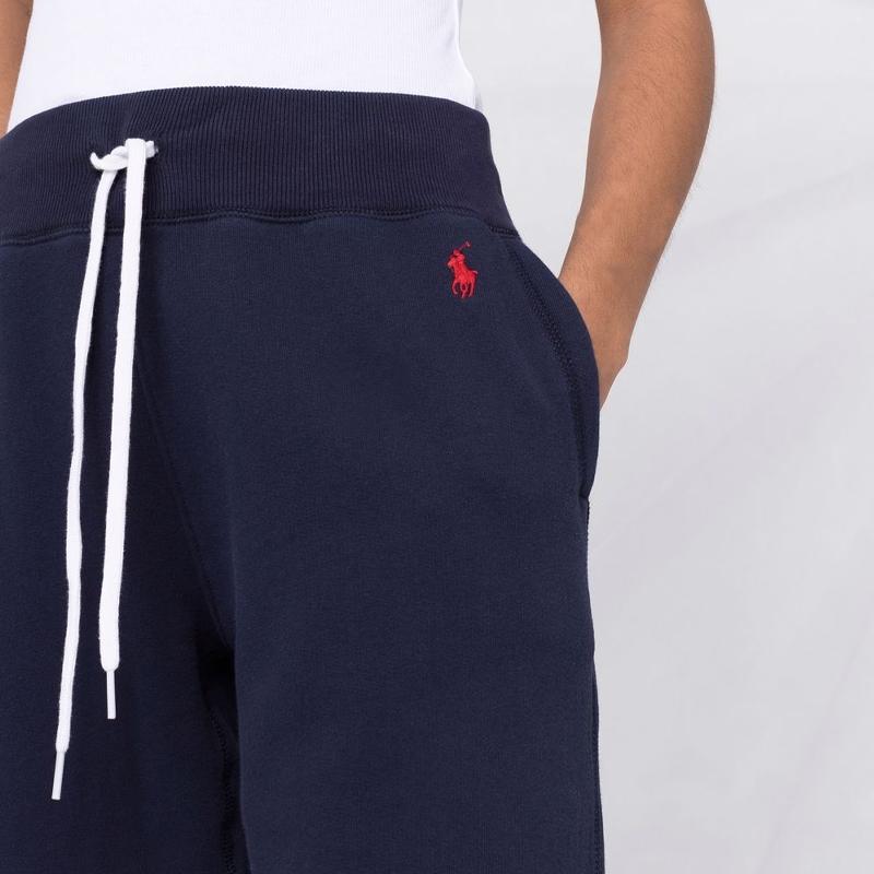 Polo Ralph Lauren FW21 Logo Embroidered Solid Color Drawstring Ankle-Length Sports Pants Women pants Blue 211794397-003