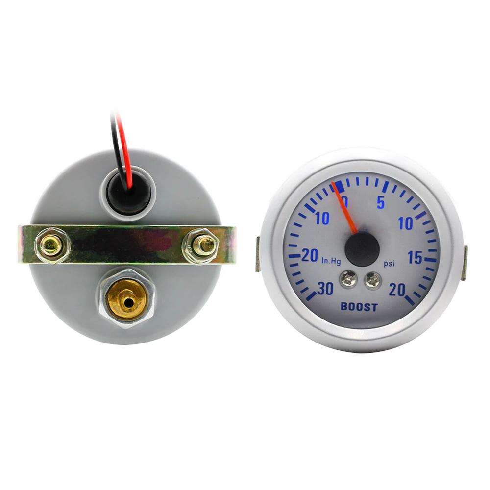 52mm 2-inch Turbo Gauge -30 to 20 psi, 12V, Blue Backlight