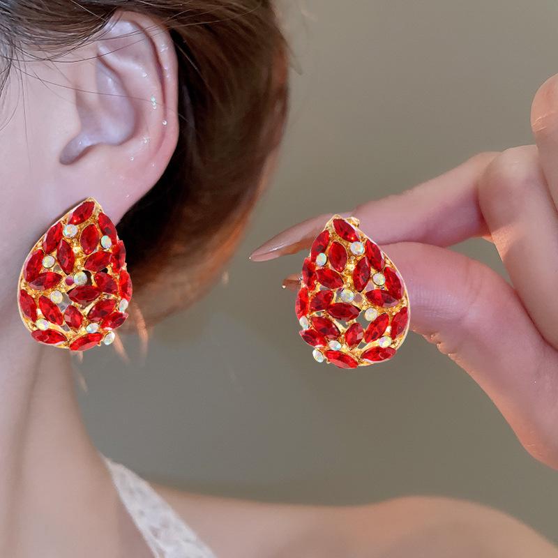 European Luxury Water Drop Crystal Earrings